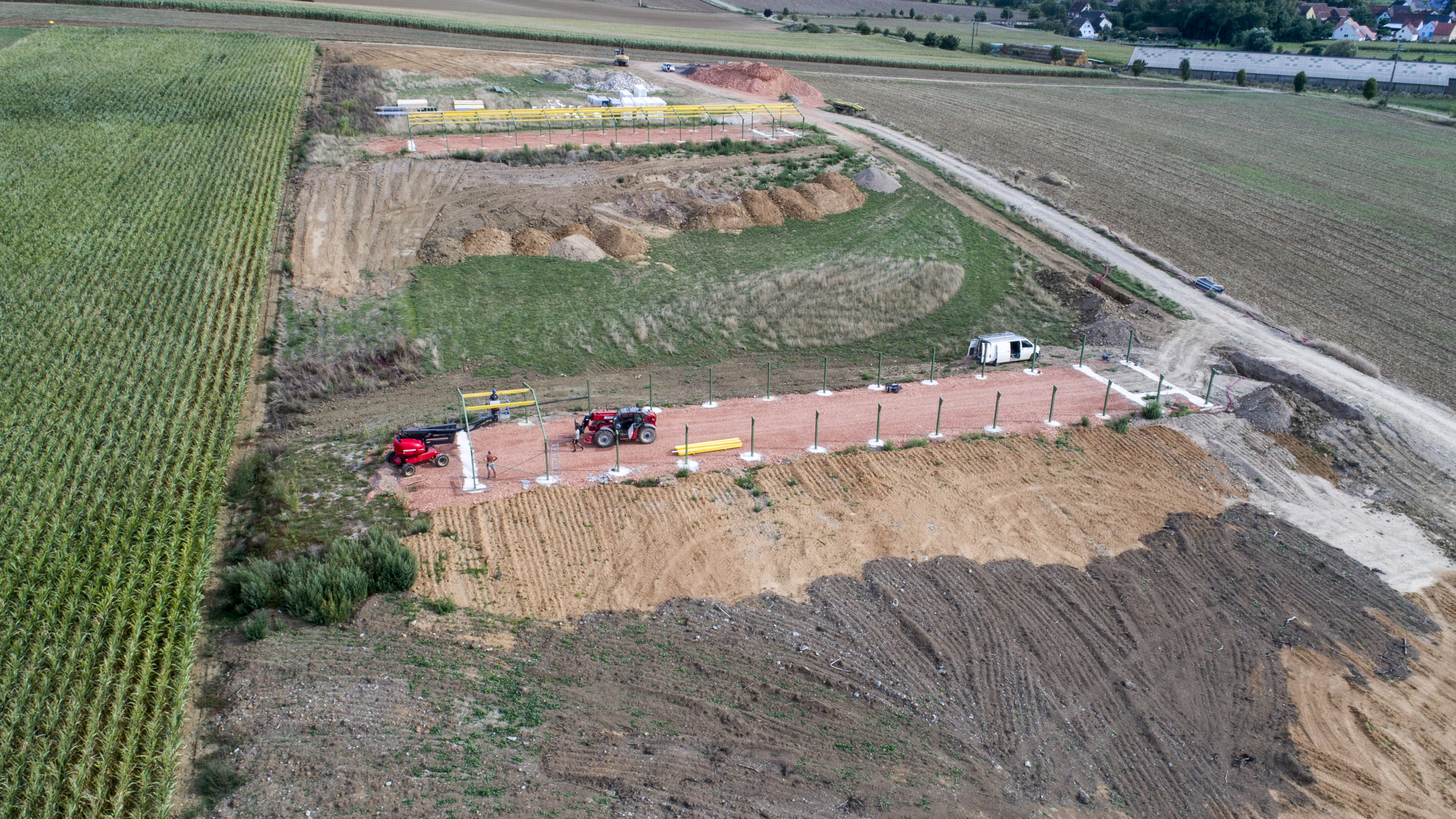 Vue aérienne charpente pour photogrammétrie