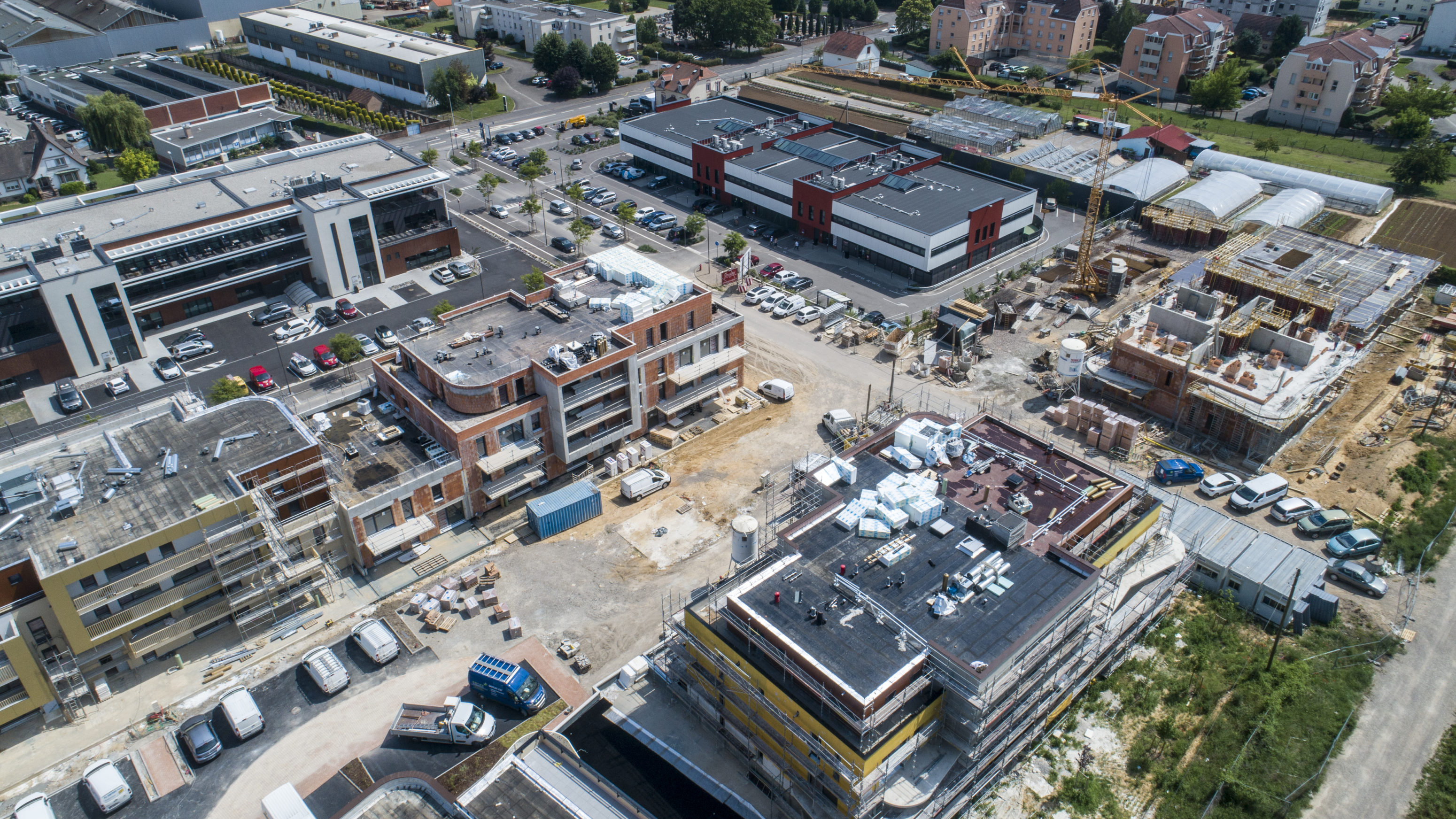 Vue aérienne drone suivi de chantier BTP
