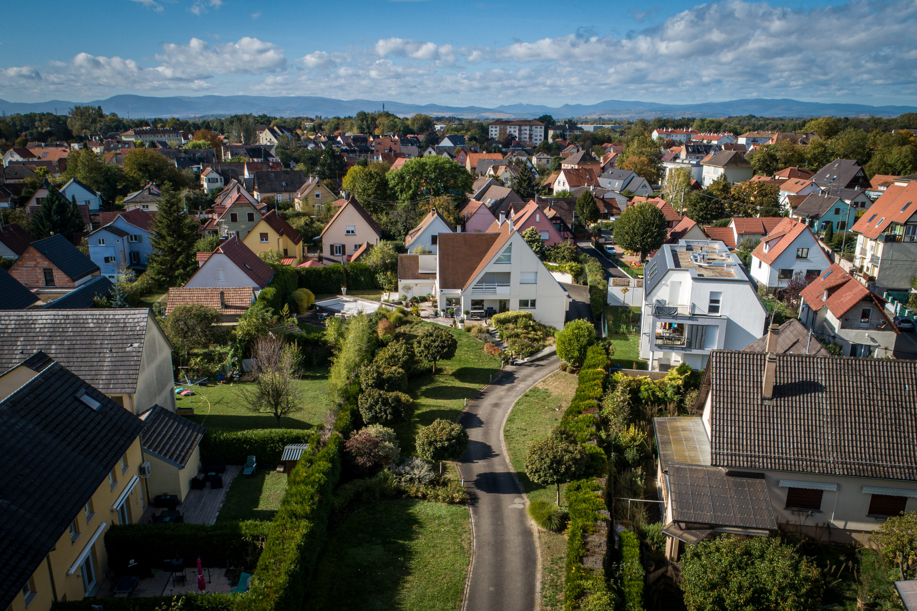 Vue panoramique drone Alsace