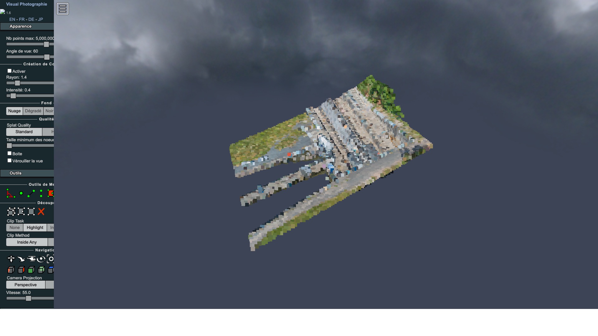 Modele 3D Potree - Plan Incline