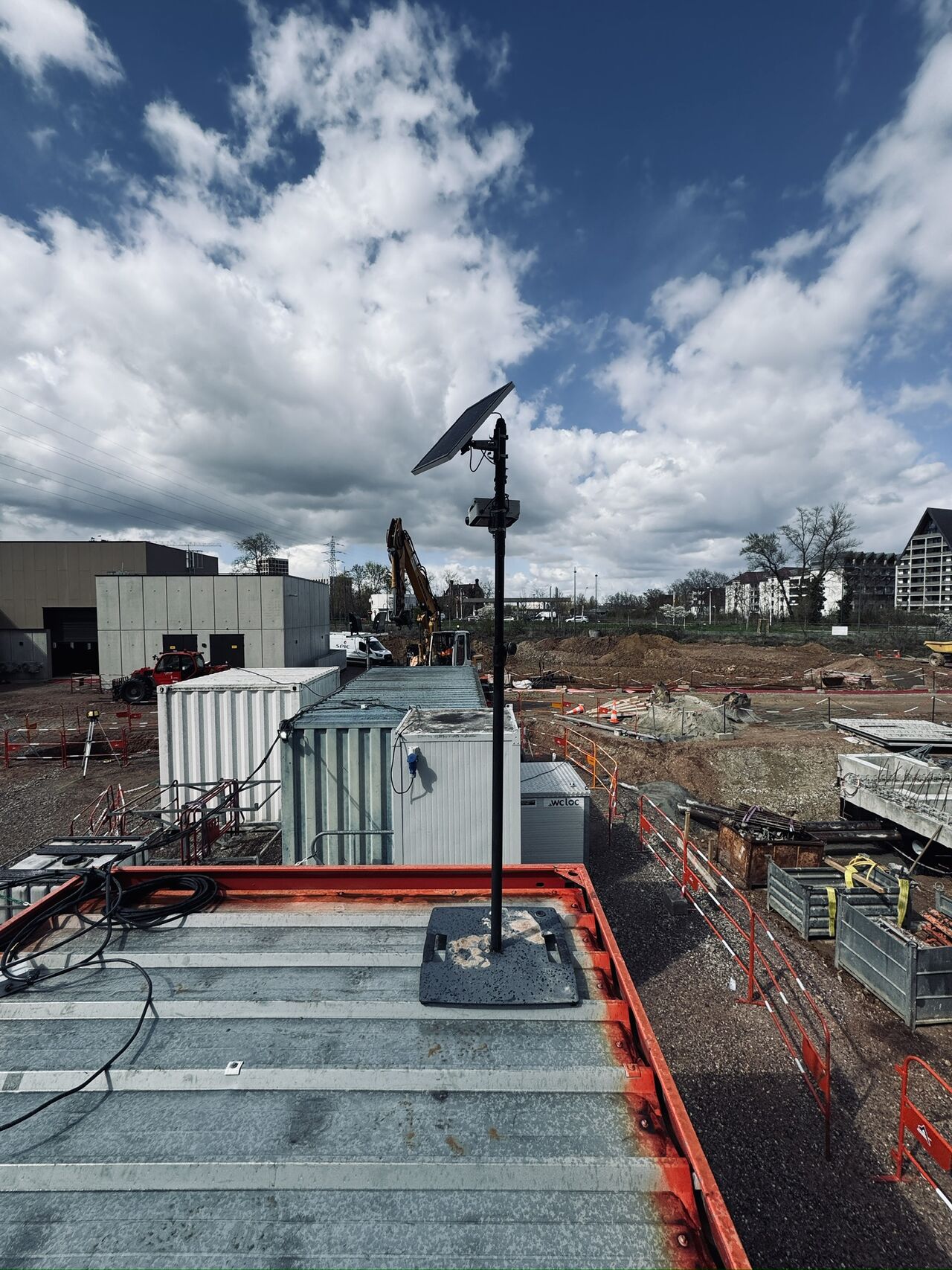 Station TimeLapse Visual Laps avec panneau solaire sur chantier